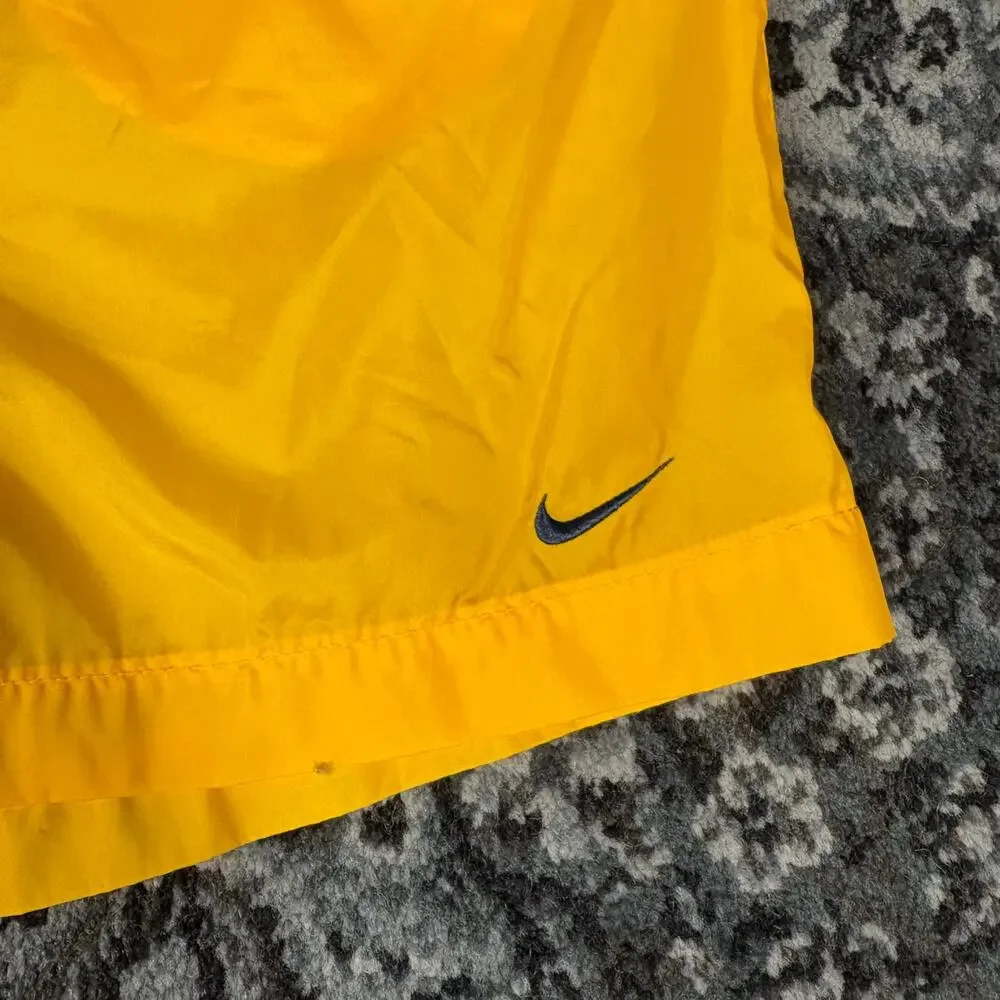 NIKE Vintage 90s Mens Yellow‎ Embroidered Swoosh Sport Shorts Size XL Preowned